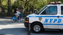 New York police patrol Central Park on May 2 to ensure that people comply with social distance protocols. 