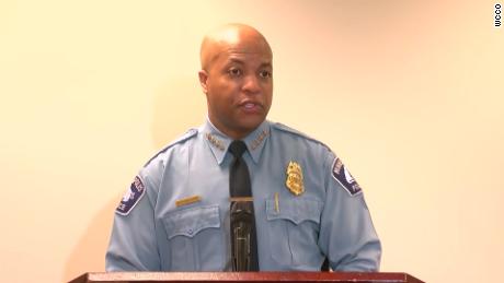 The Minneapolis police chief, Medaria Arradondo, says the agents involved have been put on leave.