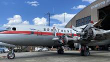 The Douglas DC-6B Cloudmaster prepares for his final flight to Fairbanks, Alaska in May. 