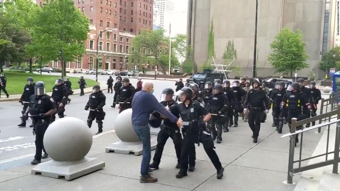 Buffalo police suspended after the video shows a 75-year-old man being pushed during protests

