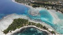 An aerial view of Erakor island and the coastline of Port Vila on in Vanuatu. 
