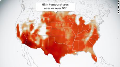 Most of the US will soar into the 90s this 4th of July