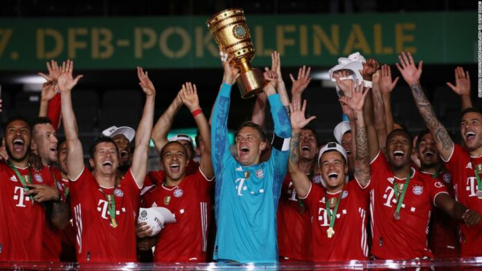 Bayern Munich remains on course for historic treble with German Cup win over Bayer Leverkusen