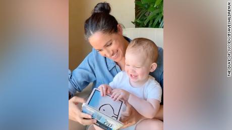 Meghan reads from &#39;Duck! Rabbit!&#39; to celebrate son Archie&#39;s first birthday