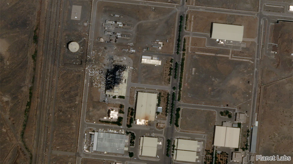 Satellite image showing the nuclear facility in Natanz, Iran, 5 July 2020. Image by Planet Labs Inc