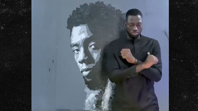 Artist Creates Amazing Rose-Painted Mural of Chadwick Boseman