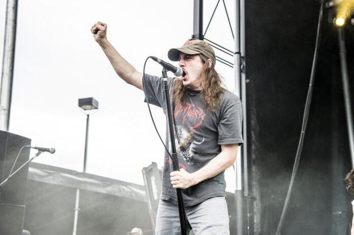 Riley Gale of Power Trip performs at the Rock On The Range Music Festival at Mapfre Stadium on Friday, May 18, 2018, in Columbus, Ohio. (Photo by Amy Harris/Invision/AP)