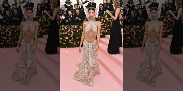 Emily Ratajkowski benefited from the Metropolitan Museum of the Arts Costume Institute "Camp: Notes on Fashion" Exhibition on Monday, May 6, 2019 in New York.