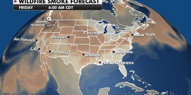 The smoke from the wildfires in the west will continue to blow in the east.