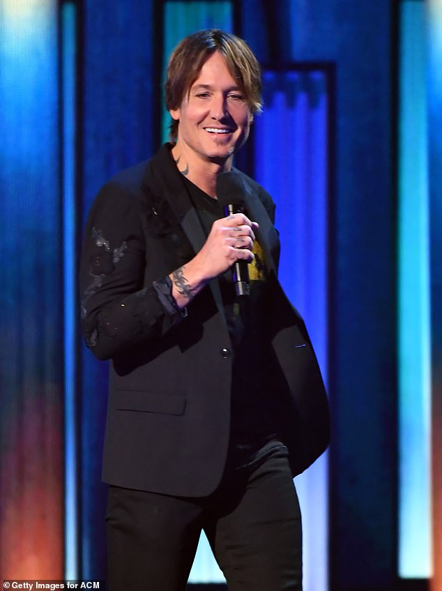 Back in the US: Earlier this week, Keith performed and hosted the ACM Awards in Nashville (pictured)