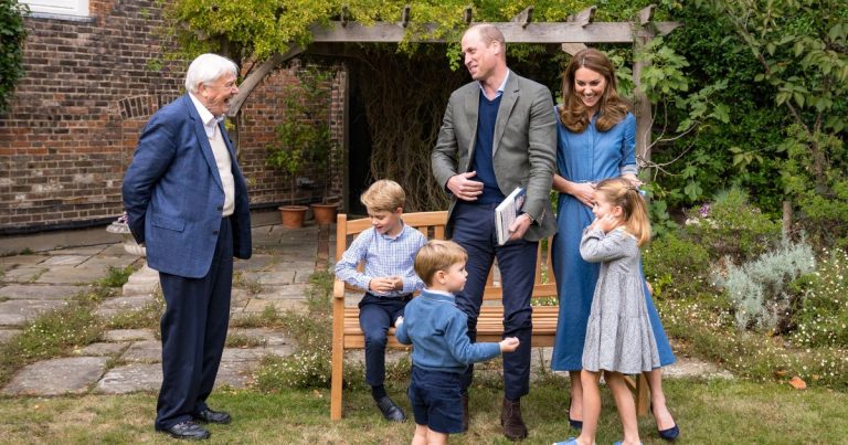 Prince George captivated by David Attenborough’s shark teeth in honorable new pictures