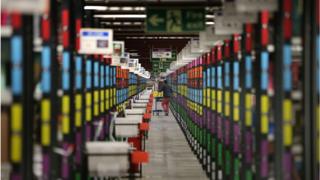 Amazon worker in the warehouse