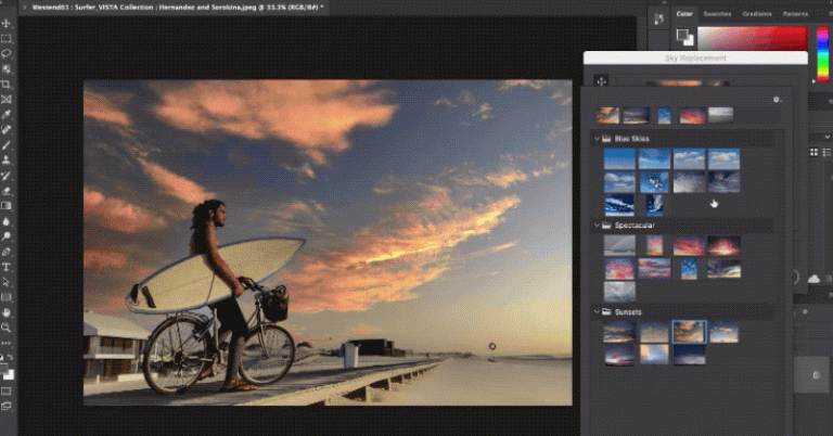 Photoshop’s Sky Replacement tool makes it easy to fake the whole sunset