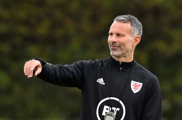 Wales head coach Ryan Giggs takes a training session