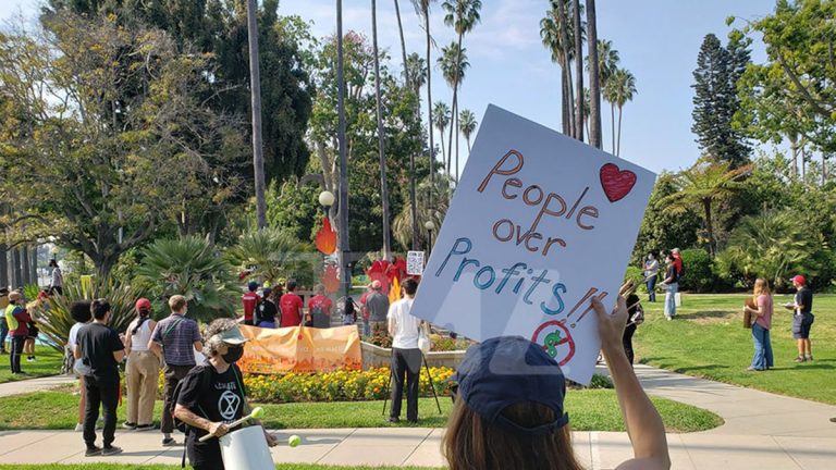 Anti-Amazon protests in LA, activists march to Jeff Bezos’ home