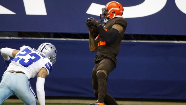 The Browns ’Jarvis Landry de Dale Beckham Jr. pulls a 37-yard TD.