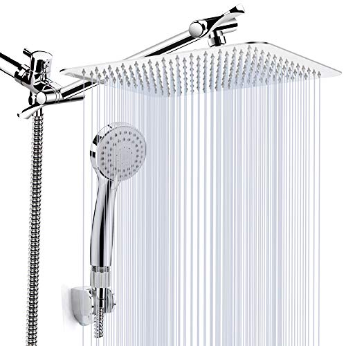 8'' Square High Pressure Rain Shower Head Bathroom Ultra Thin Solid Top Sprayer