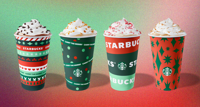 Starbucks 2020 reveals a holiday drink menu, offering free cups

