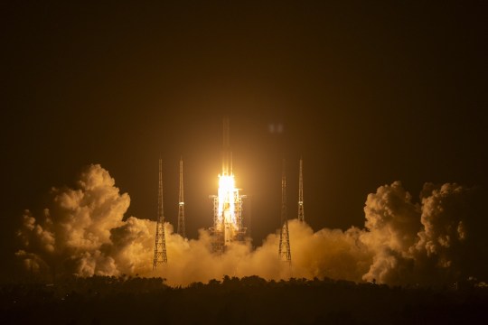 On Tuesday, November 24, 2020, Chang launched a long March-5 rocket with 5 lunar missions at the Wenchang Space Launch Center in Wenchang, Henan Province, southern China.  (AP Photo / Mark Schifflebin)