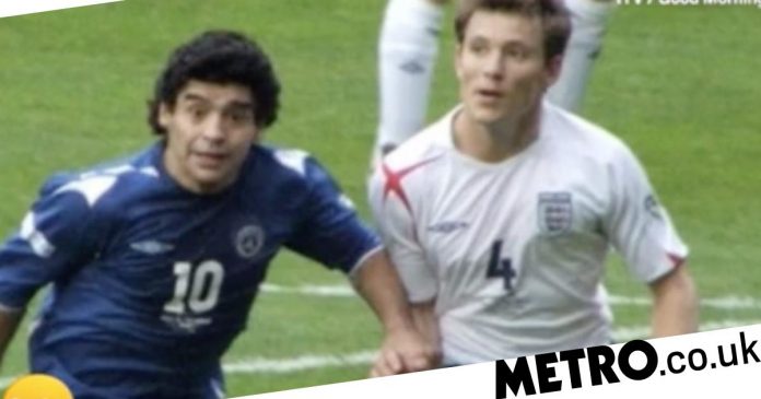 Ben Shepherd remembers playing football against Maradona to pay tribute to the statue

