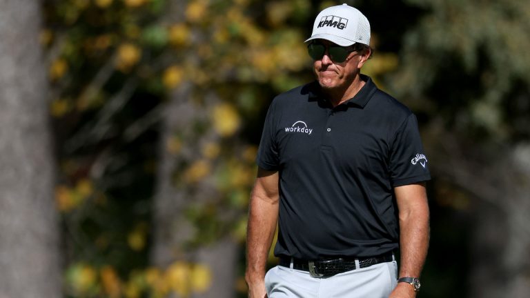 Phil Mickelson has a good reason to wear sunglasses on a golf course