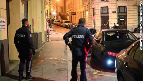 Police respond to a shooting near Vienna's main synagogue.