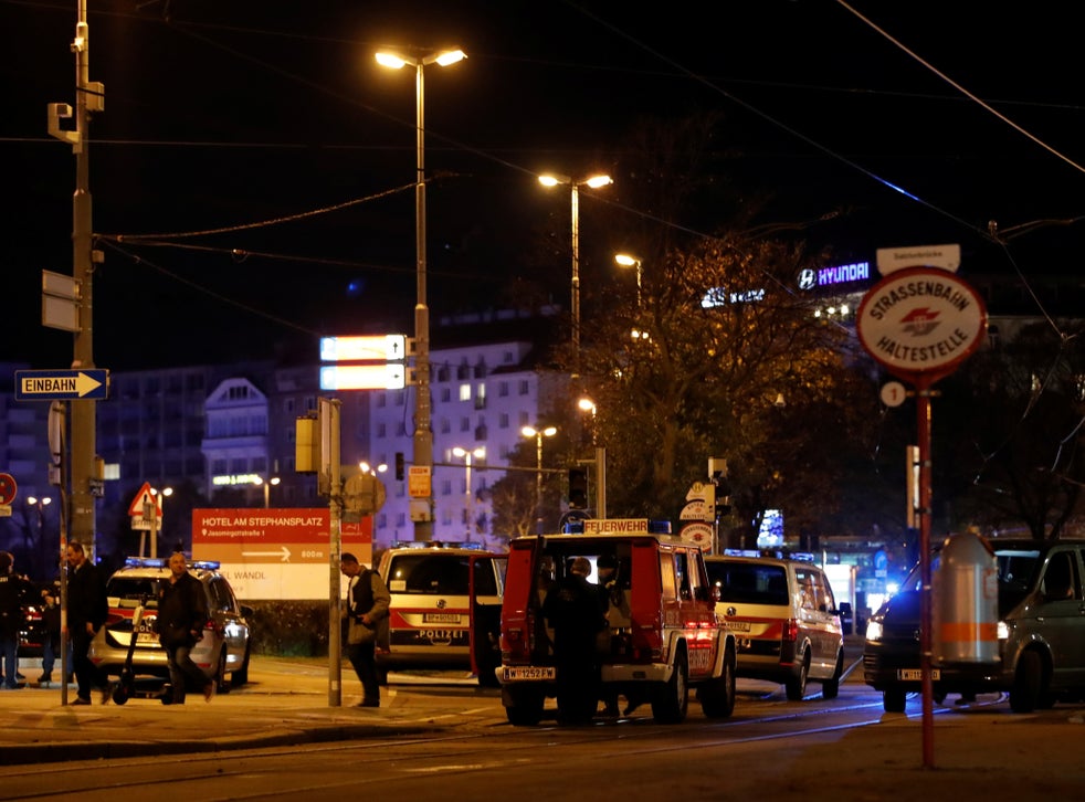 Police blocked a street near Swedenplates Square