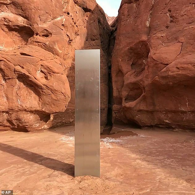 The mysterious triangular metal monolith that appeared in the remote Utah desert on November 18 and caught the nation's attention on Friday