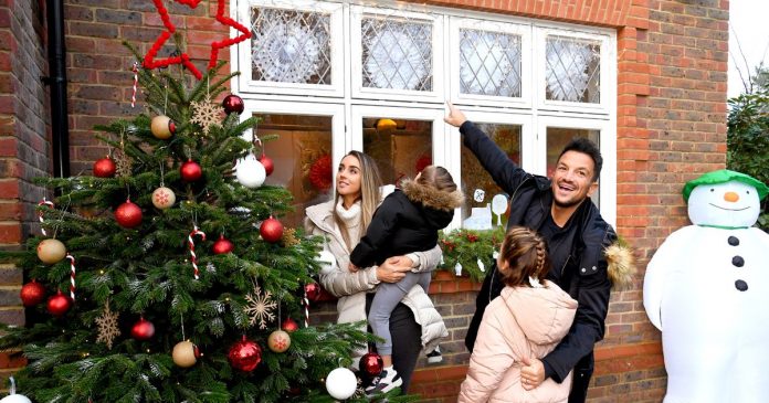 Peter Andre and wife Emily pose for pictures of a rare family as they prepare for Christmas

