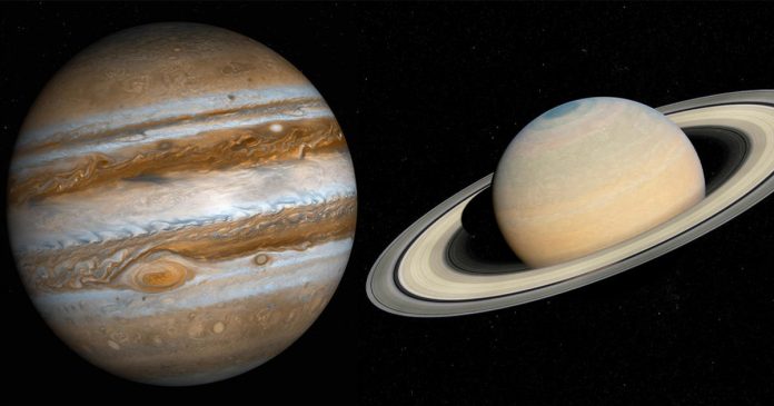 Jupiter and Saturn will come within 0.1 degrees of each other, forming the first visible 