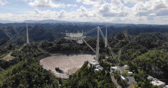 See unrealistic drone footage of the catastrophic collapse of the Arecibo Observatory

