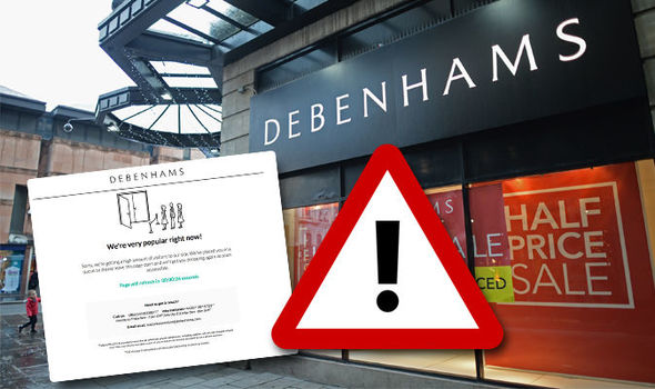 The Debenhams website has not been working since the Christmas sale began

