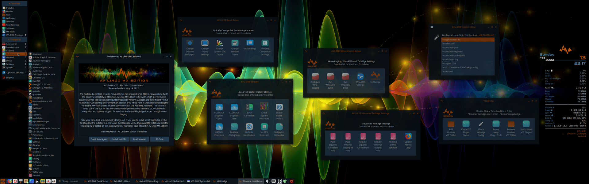 Evie Linux MX-21 .  feature set of