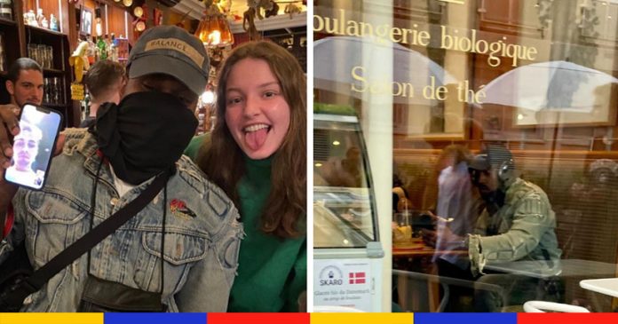 Kanye West as seen in a Paris cafe (all alone)

