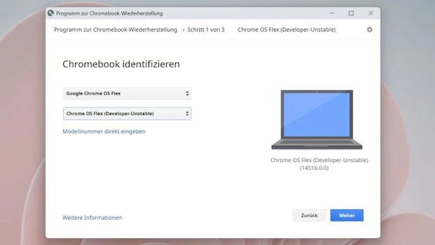 Selecting a Chrome OS Flex image is easy.