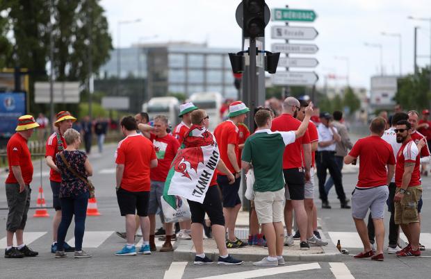 The National Wales: Wales fans in Bordeaux during Euro 2016.  Photo: Chris Fairweather/Hugh Evans Agency