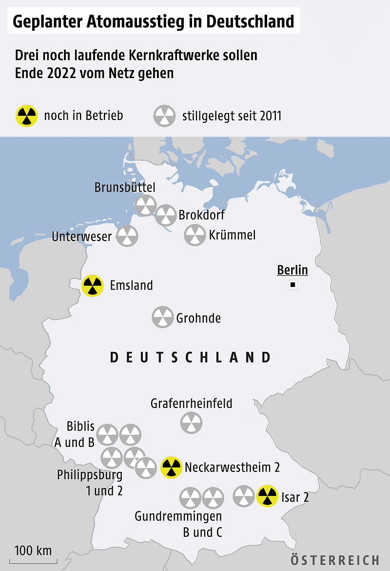 Graphic on nuclear phase-out in Germany