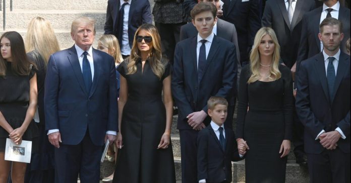 Donald Trump and his family bid farewell to billionaire's ex-wife Ivana at funeral in New York


