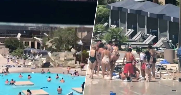  Whirlpool wreaks havoc at Las Vegas hotel pool: 