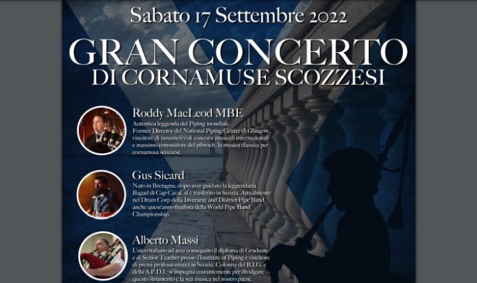 Muscagni Terrace, concert of bagpipes and Scottish drums for Casciuco's Pride

