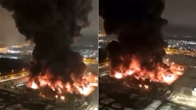 Massive fire destroys a shopping center in Moscow: foul play suspected